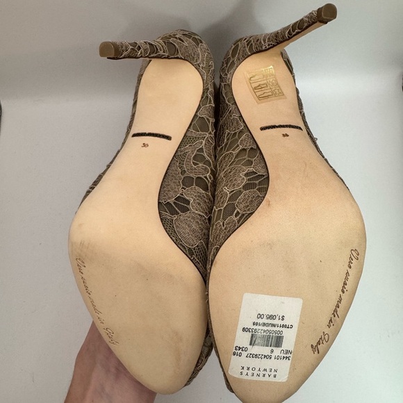 New Dolce & Gabbana "Taomina" Champagne Corded Lace Ankle Boots Size 36 - Picture 8 of 13